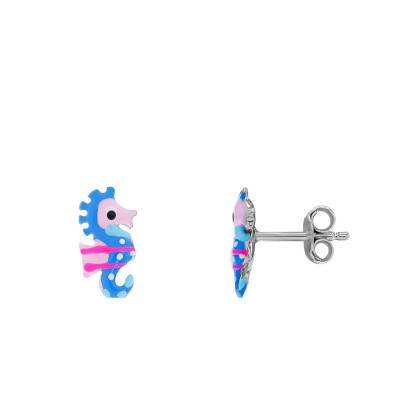 Boucles d'Oreilles Hippocampe Argent - Les Petites Lucioles