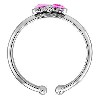 Bague Papillon Rose Argent - Les Petites Lucioles