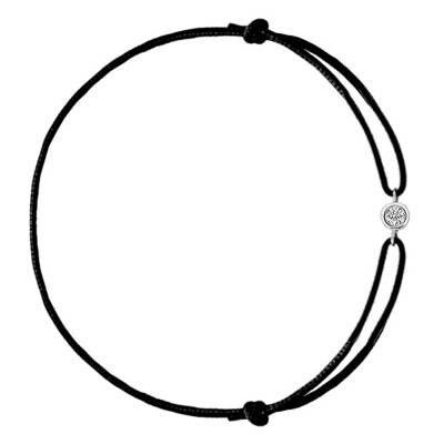 Bracelet Cordon Diamants 0,09 ct & Or Blanc 750, Ajustable - Les Valentines
