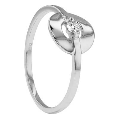 Bague Solitaire Encerclé Or Blanc 750 et Diamant - Les Valentines