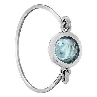 Bague Kirkos, Or Blanc 750 & Topaze Bleue - Les Valentines