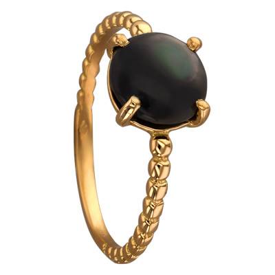 Bague Perlée Or Jaune 750 et Nacre Grise - Les Valentines