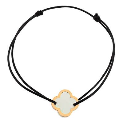Bracelet Cordon Fleur de Nacre Blanche, Ajustable - Les Valentines