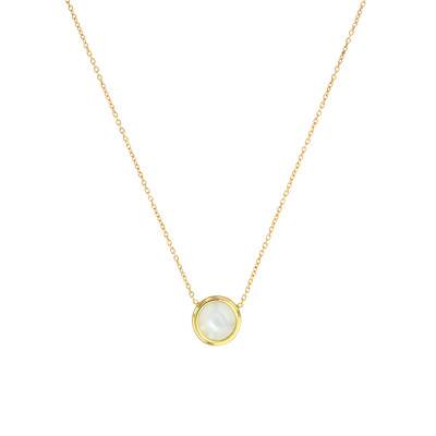 Collier Rond Pierre de Lune Blanche 8 mm, Longueur 42 cm - Les Valentines