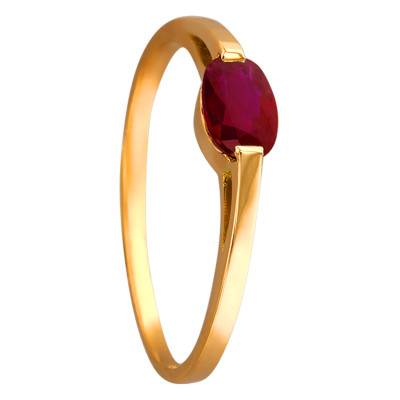 Bague Solitaire Or Jaune 750, Rubis Ovale 0,60 ct - Les Valentines