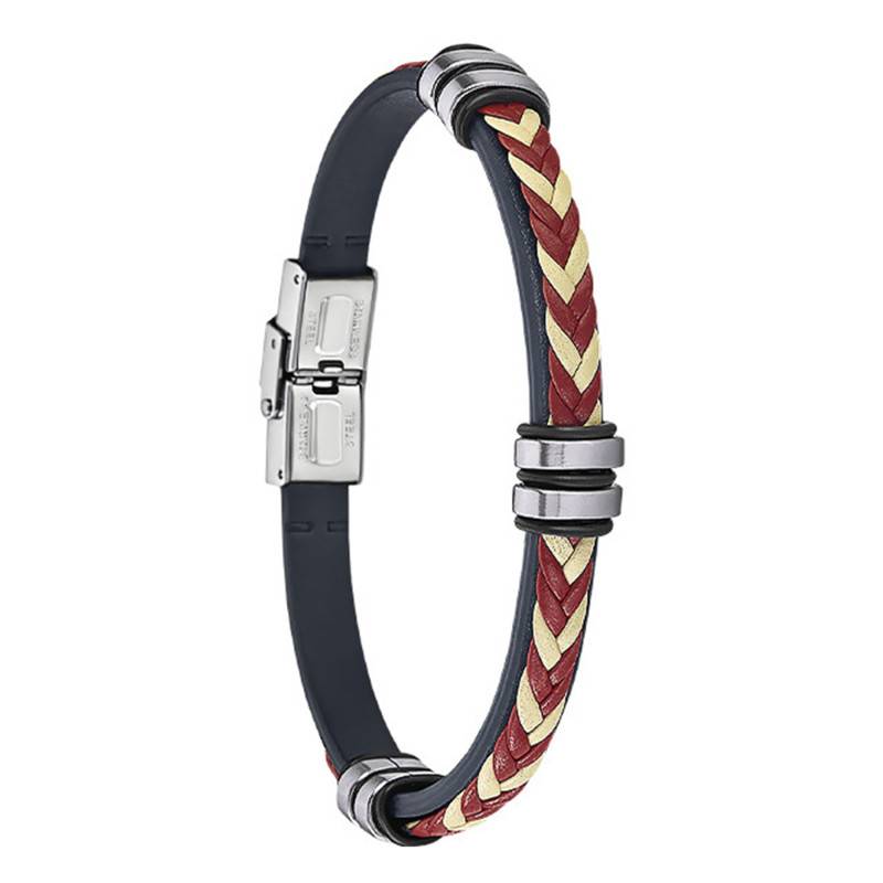 Lotus Style Urban Man Multicolor Leather Steel Bracelet 23 cm - LS1829-2/7 - Lotus
