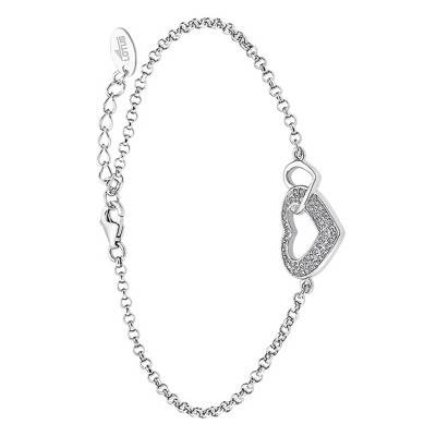 925 Silver Heart Bracelet, Length 16 cm to 18.5 cm - LP1917-2/1 - Lotus