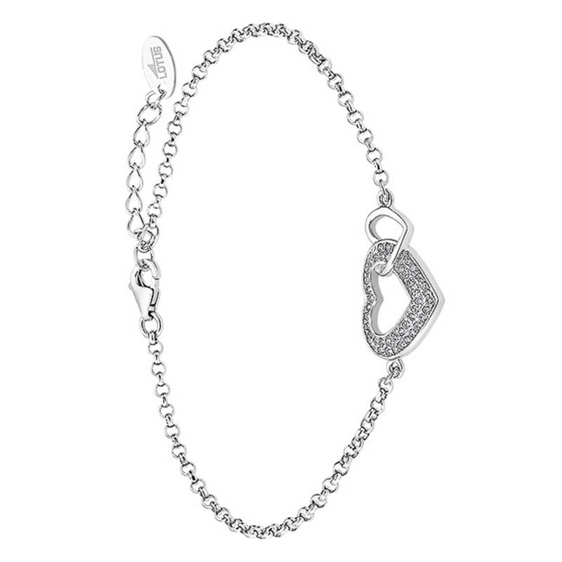 925 Silver Heart Bracelet, Length 16 cm to 18.5 cm - LP1917-2/1 - Lotus