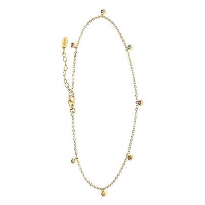 925 Silver Gold-Tone & Multicolored Stones Bracelet, Length 23 cm - lp3245-8/2 - Lotus