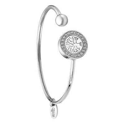 Steel Lotus Style Rainbow Tree of Life Bracelet, Length 17 cm, Width 5 mm - LS2181-2/1 - Lotus