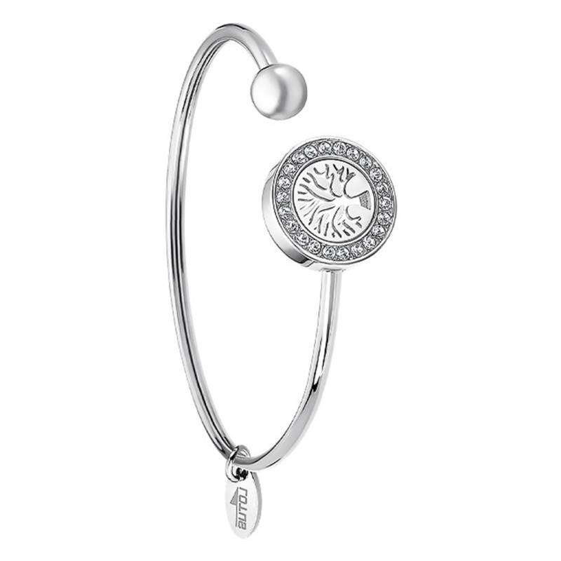Steel Lotus Style Rainbow Tree of Life Bracelet, Length 17 cm, Width 5 mm - LS2181-2/1 - Lotus