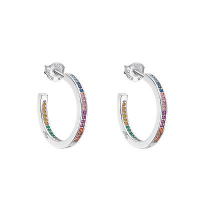 925 Silver Lotus Silver Hoop Earrings - LP1937-4/7 - Lotus