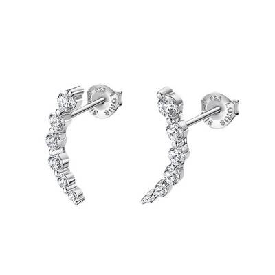 Silver Lotus Soirée Ear Climber Earrings - LP3389-4/1 - Lotus
