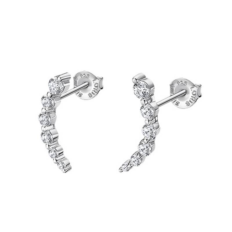 Silver Lotus Soirée Ear Climber Earrings - LP3389-4/1 - Lotus