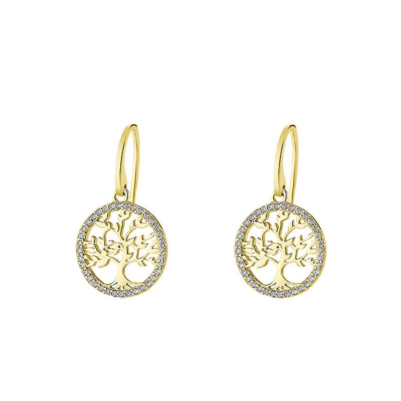 Gold-Plated Tree of Life Drop Earrings - LP1746-4/2 - Lotus