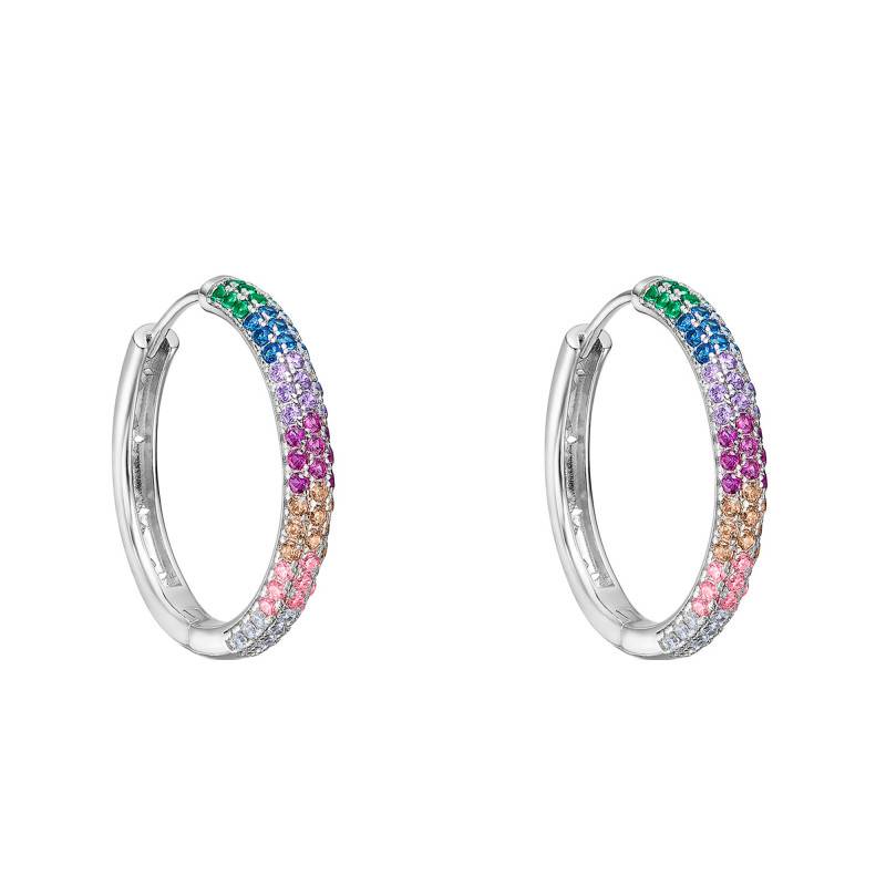 925 Silver Lotus Silver IT Girl Hoop Earrings, Diameter 23 mm - LP3484-4/2 - Lotus