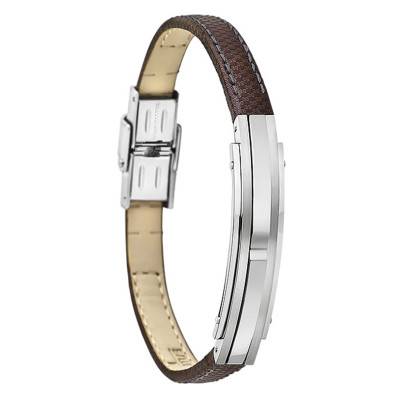 Bracelet Lotus Style Urban Man en Acier et Cuir Marron LS1809-2/1, 21,20 cm - Lotus