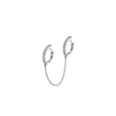 Silver Lotus Soirée Chain Earrings - LP3332-9/1 - Lotus