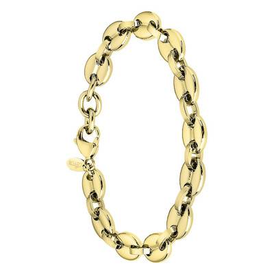 Gold Steel Coffee Bean Chain Lotus Style Urban Man Bracelet, Length 21.2 cm - LS2140-2/2 - Lotus