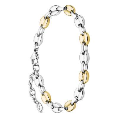 Lotus Style Urban Woman Steel Coffee Bean Chain Bracelet, Adjustable Length 21 cm - LS2124-2/2 - Lotus