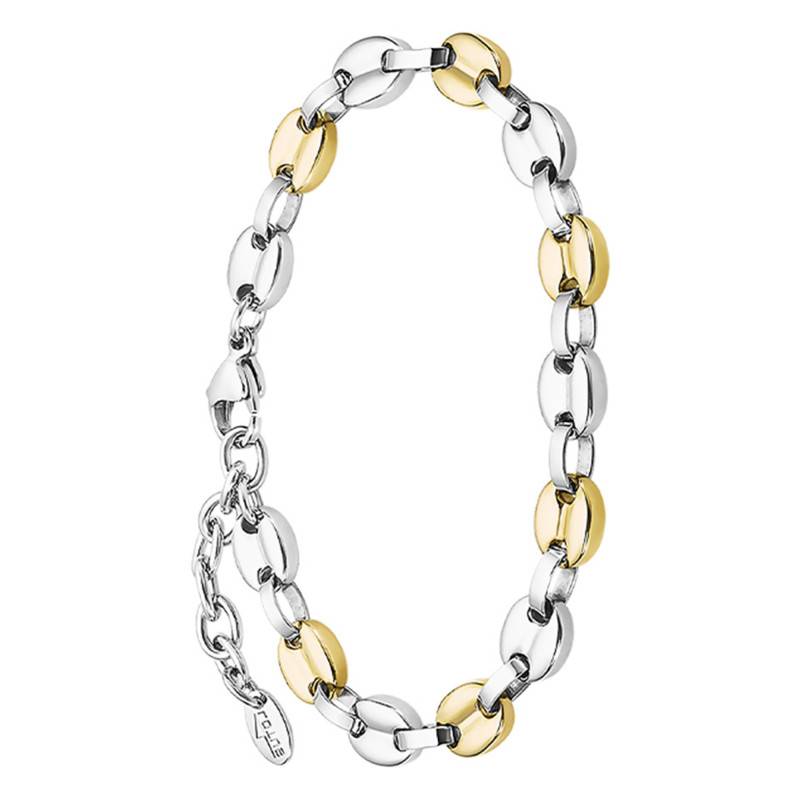 Lotus Style Urban Woman Steel Coffee Bean Chain Bracelet, Adjustable Length 21 cm - LS2124-2/2 - Lotus