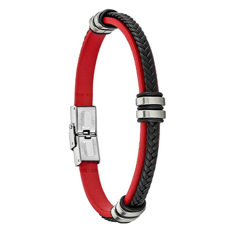 Red Braided Urban Man Bracelet, 22.5 cm - LS1829-2/3 - Lotus