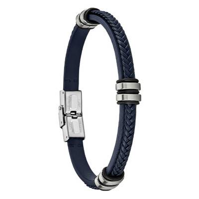 Blue Braided Urban Man Bracelet, 22.5 cm - LS1829-2/5 - Lotus