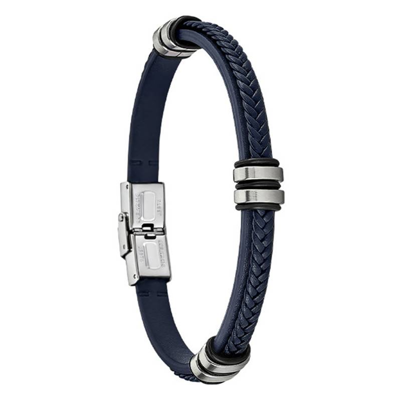 Blue Braided Urban Man Bracelet, 22.5 cm - LS1829-2/5 - Lotus