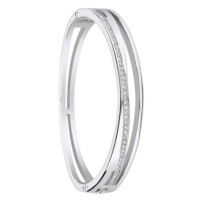 Lotus Style Steel Bangle, Diameter 6 cm, Width 2,80 mm - LS2113-2/1 - Lotus