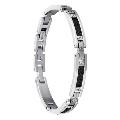 Steel Lotus Men In Black Bracelet, Length 20.3 cm - LS1650-2/1 - Lotus