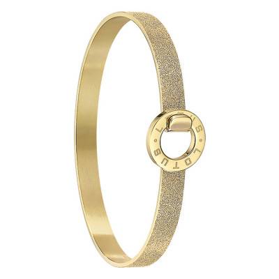 Gold Lotus Style Millennial Bracelet, Length 17 cm, Diameter 6 cm, Width 1.20 mm - LS2080-2/2 - Lotus