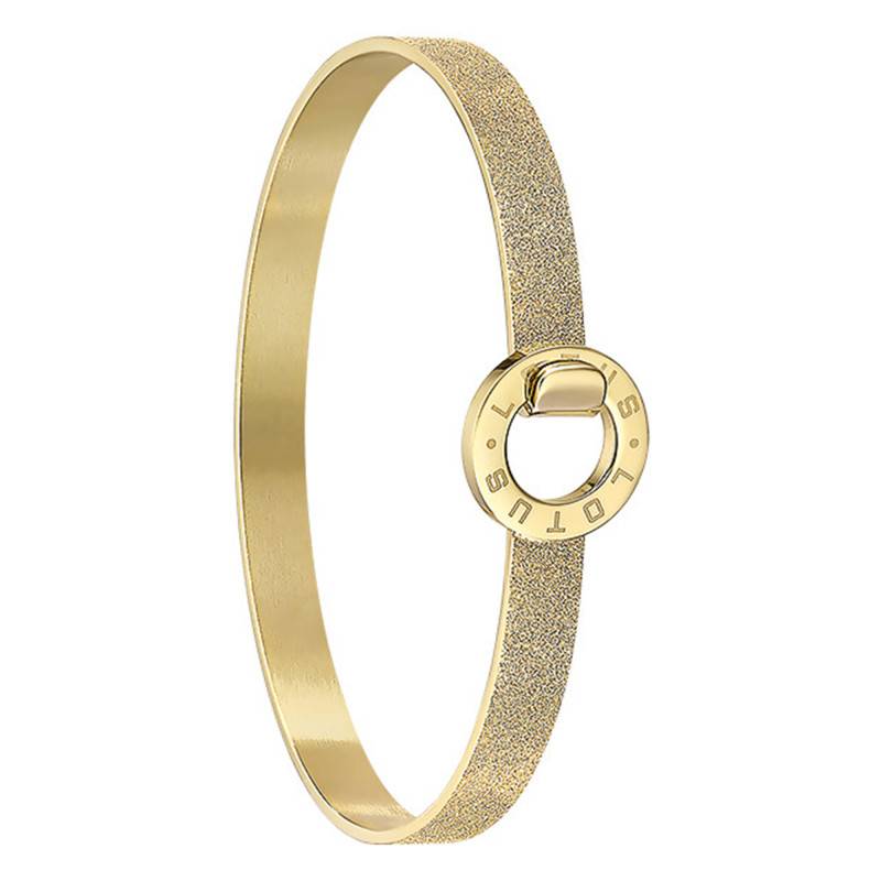 Gold Lotus Style Millennial Bracelet, Length 17 cm, Diameter 6 cm, Width 1.20 mm - LS2080-2/2 - Lotus