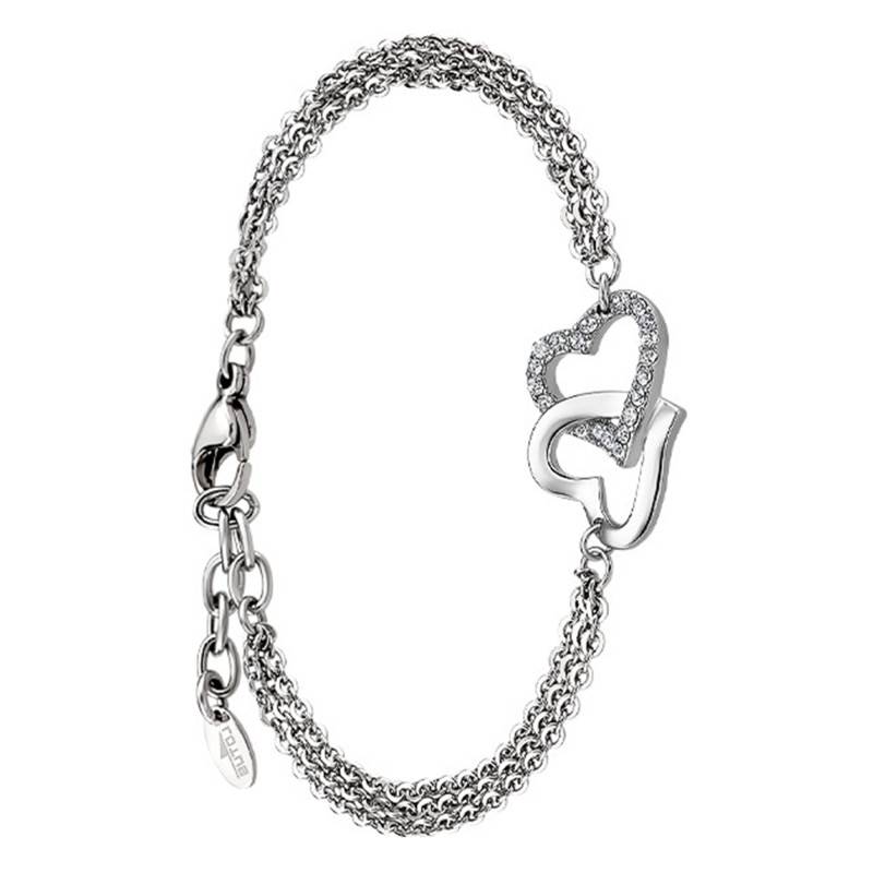 Woman's Heart Stainless Steel Bracelet, Adjustable Length 20.5 cm - LS1912-2/1 - Lotus