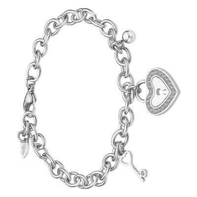 Bracelet Cœur Gris, Longueur 21 cm ajustable - LS2188-2/1 - Lotus