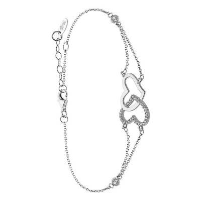 925 Silver 2 Hearts Bracelet, Length 16 cm to 18.5 cm - LP1818-2/1 - Lotus