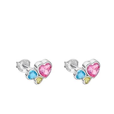 Boucles d'oreilles Coeur Lotus Silver Pierres Multicolores en Argent 925 - LP3525-4/1 - Lotus