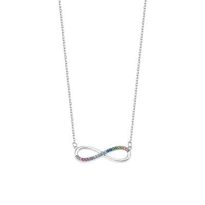 925 Silver Lotus Silver Infinity Necklace, Length 42 cm to 45 cm - LP1872-1/2 - Lotus