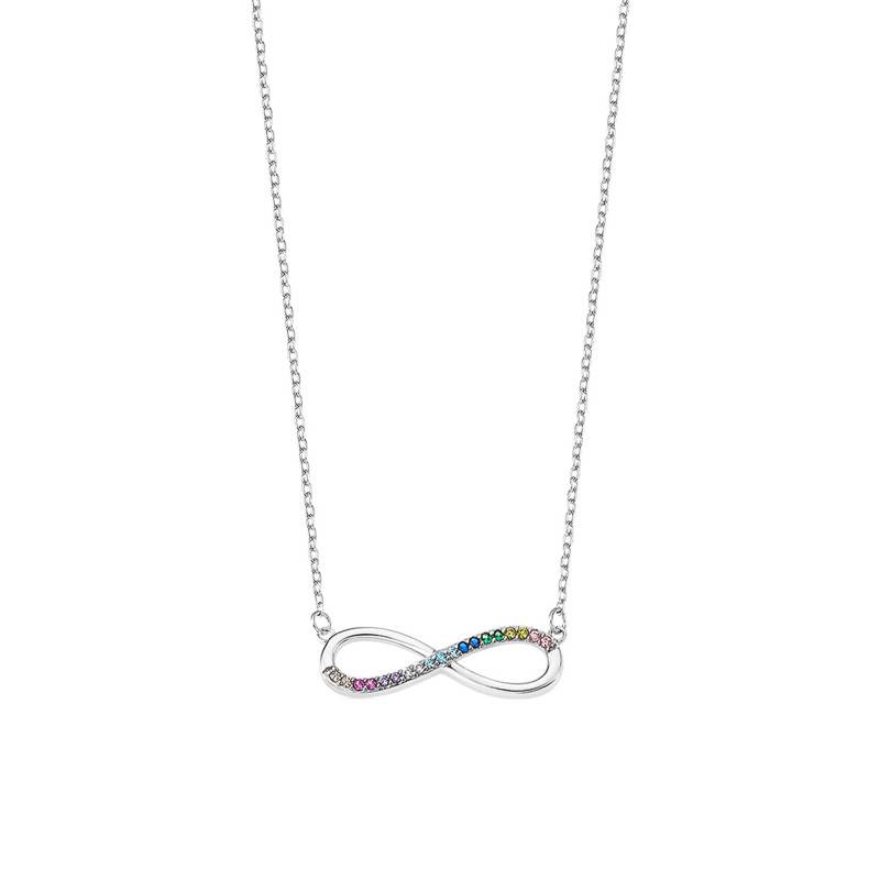 925 Silver Lotus Silver Infinity Necklace, Length 42 cm to 45 cm - LP1872-1/2 - Lotus