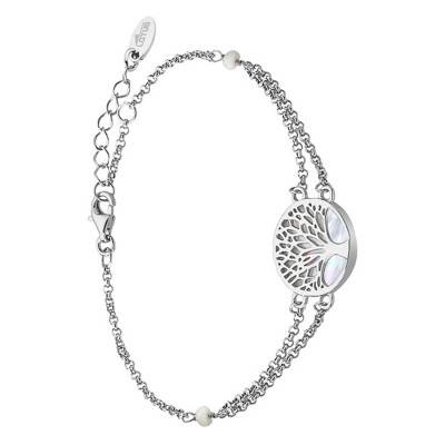 925 Silver & Mother-of-Pearl Tree Of Life Bracelet, Adjustable Length 16 cm - LP1678-2/1 - Lotus