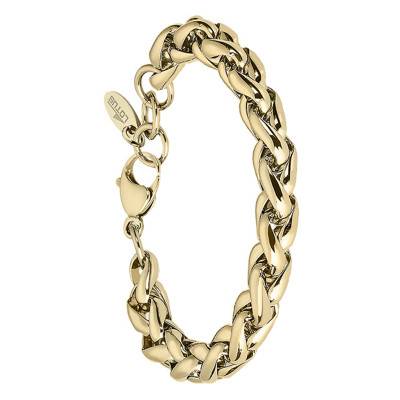 Gold-Plated Steel Chain Bracelet, Length 20 cm, Width 1 cm - LS2127-2/2 - Lotus
