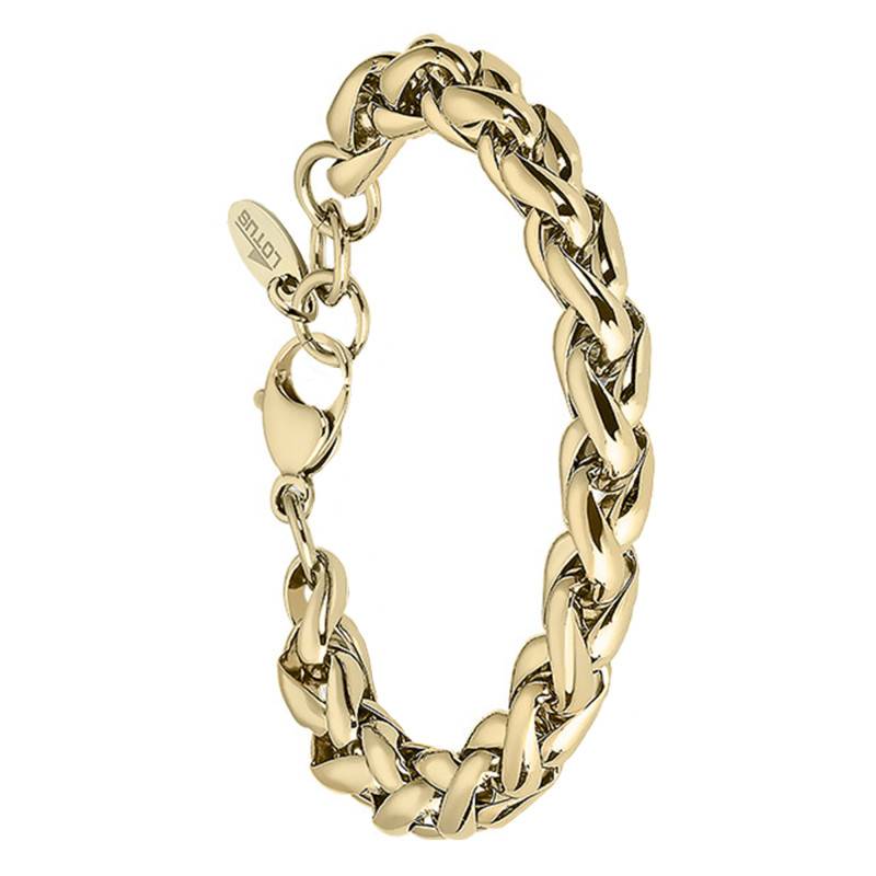 Gold-Plated Steel Chain Bracelet, Length 20 cm, Width 1 cm - LS2127-2/2 - Lotus