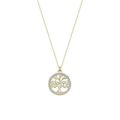 Tree of Life Gold-Plated 925 Silver Necklace, Length 42 cm - LP1746-1/2 - Lotus