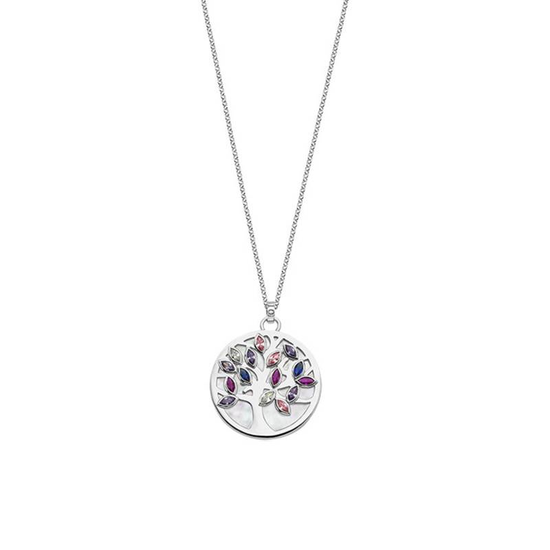 925 Sterling Silver & Cubic Zirconia Tree of Life Necklace, Length 42 cm - LP1891-1/1 - Lotus