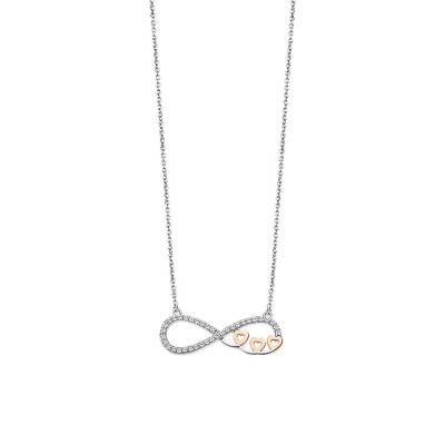 925 Silver Lotus Infinity Necklace, Length 42 cm - LP3313-1/1 - Lotus