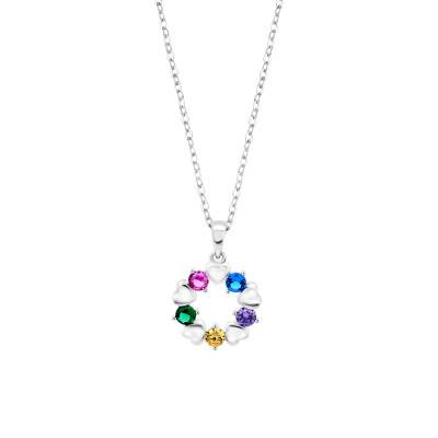 Collier Coeur Lotus Silver en Argent 925 & Pierres, Longueur 42 à 45 cm - LP3595-1/1 - Lotus