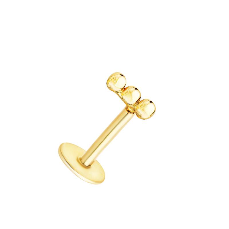 1 750/1000 Yellow Gold Three-Ball Stud Earring - Lumiosa