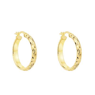 Créoles wave Or Jaune 750, Diamètre 29 mm - Lumiosa