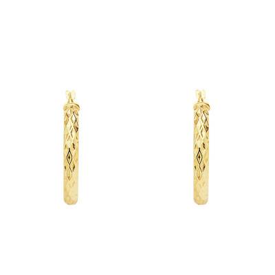 Créoles wave Or Jaune 750, Diamètre 29 mm - Lumiosa