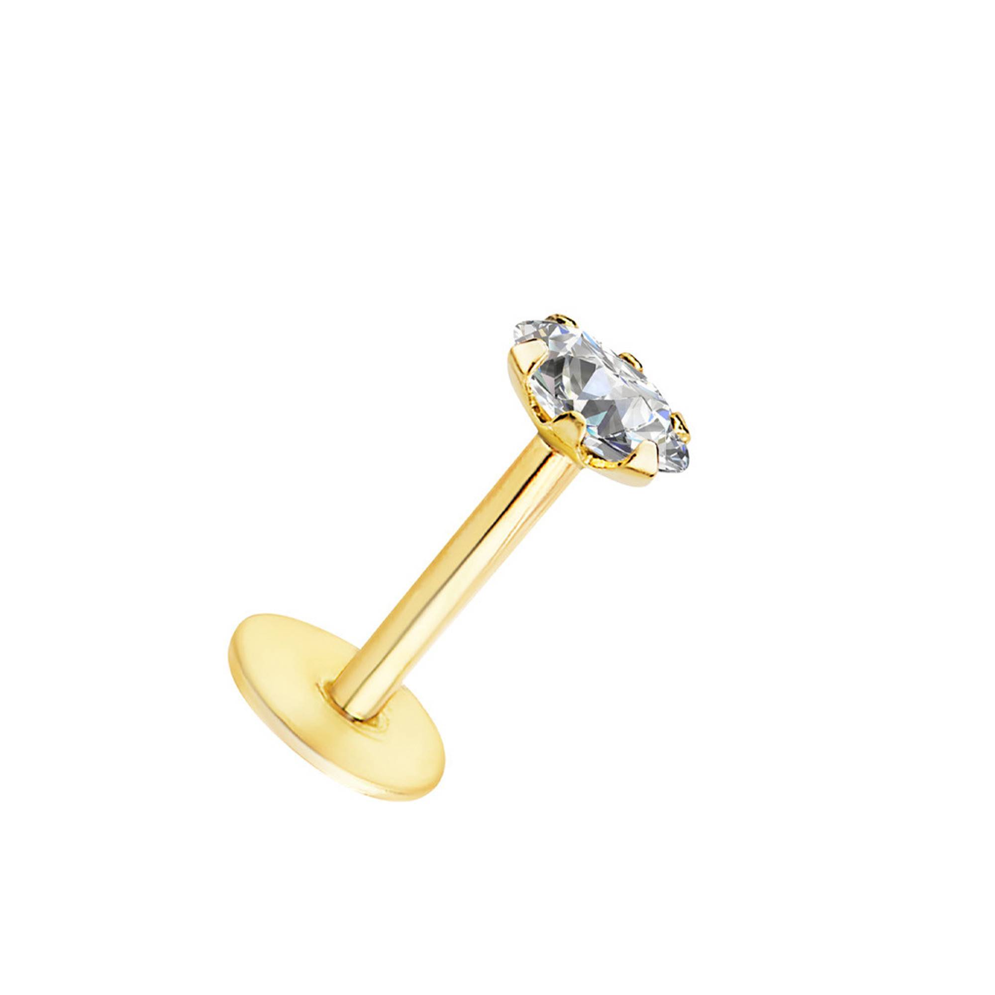 Piercing Nez Ou Oreille Or 18K 750 - Anneau Avec Zircon - Neuf Avec étiquettes - Marque FMF