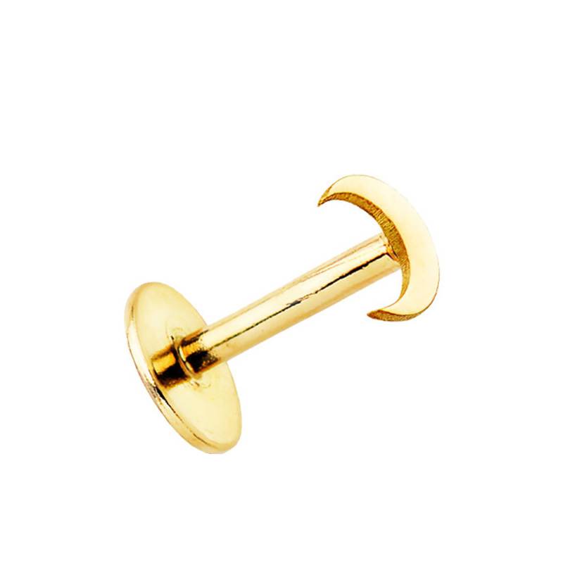 1 Crescent Moon Stud Earring in 750 Yellow Gold - Lumiosa